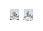 Two horse tumbler glasses in white background